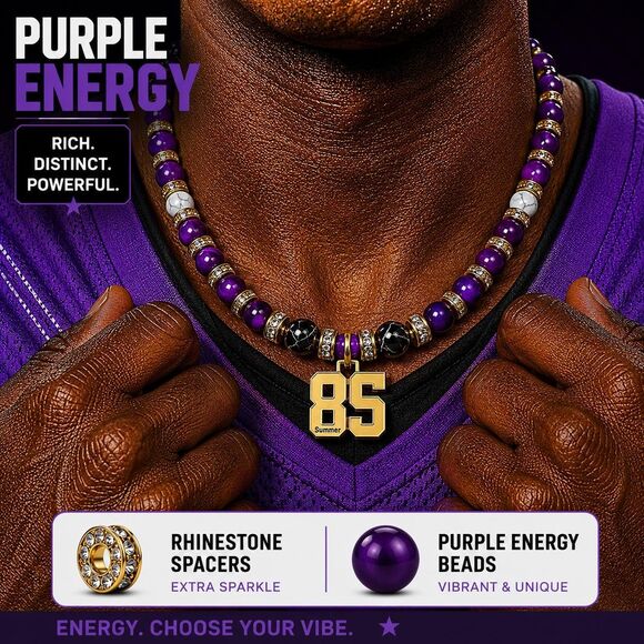 HSWYFCJY Football Jersey Number Necklace for Boys Stainless  Custom Football Number Pendant Men’s Beaded Sports Jewelry Football Player Gift”